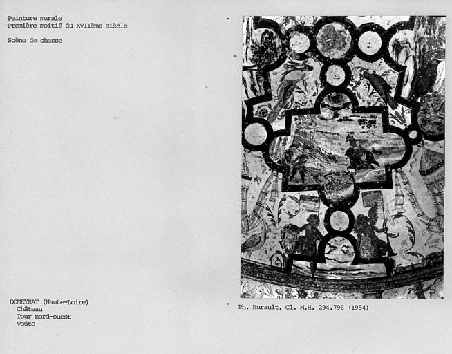 Tour nord-ouest. Scène de chasse peinte sur la voûte