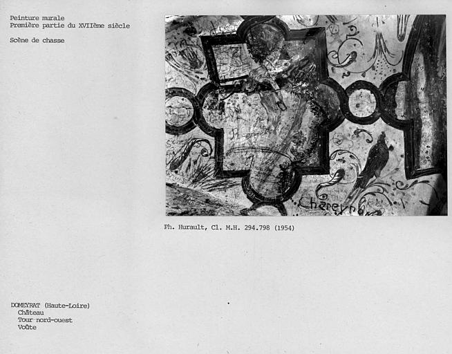 Tour nord-ouest. Scène de chasse peinte sur la voûte