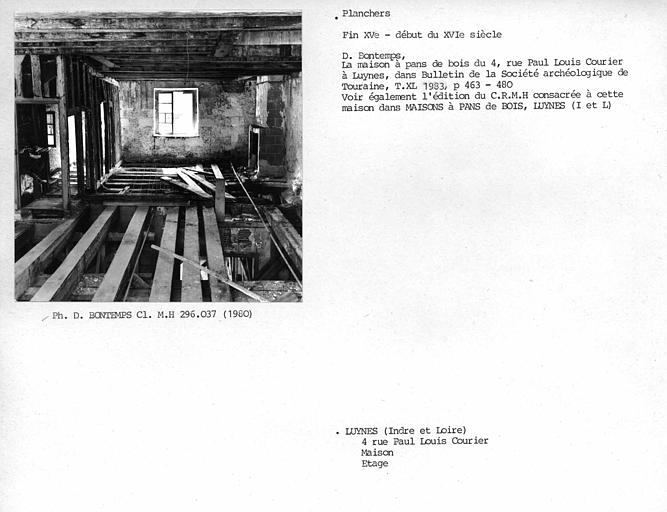 Vue intérieure de l'étage, plancher