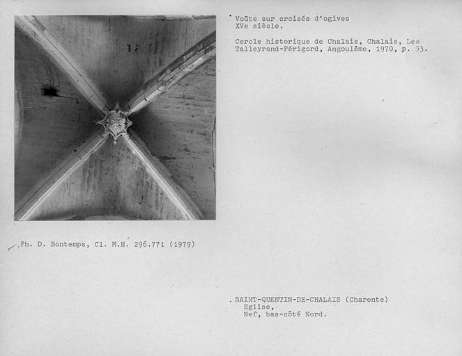 Bas-côté nord, voûte sur croisée d'ogives de la nef