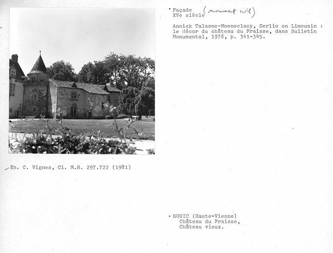 Vue d'ensemble de la façade sur cour du château vieux