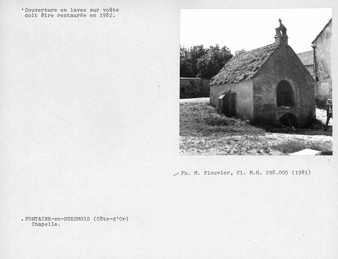 Chapelle. Couverture en laves sur voûte de la chapelle restaurée en 1982