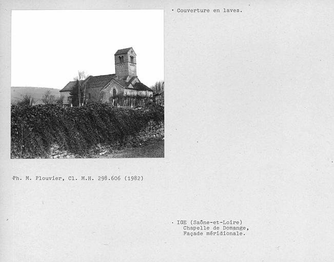 Couverture en laves de l'église, façade sud