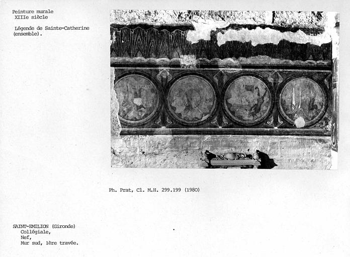 Première travée du mur sud de la nef : vue générale de la Légende de Sainte-Catherine
