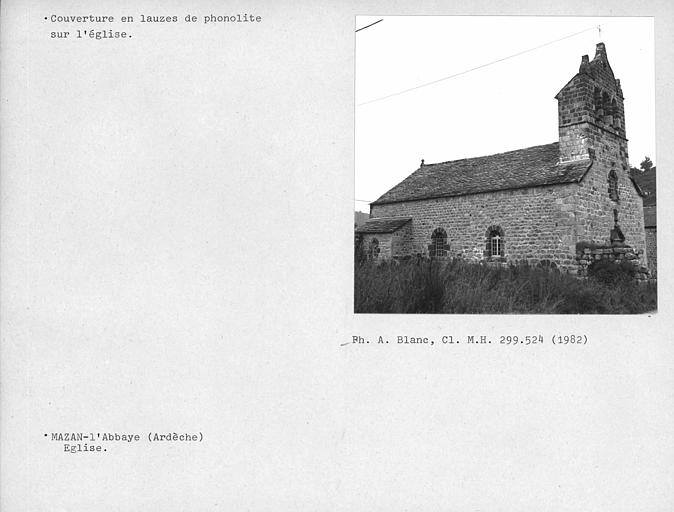 Eglise. Couverture en lauzes schisteuses