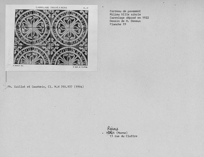 Dessin de carrelage déposé en 1922