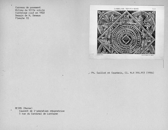 Dessin de carrelage déposé en 1922