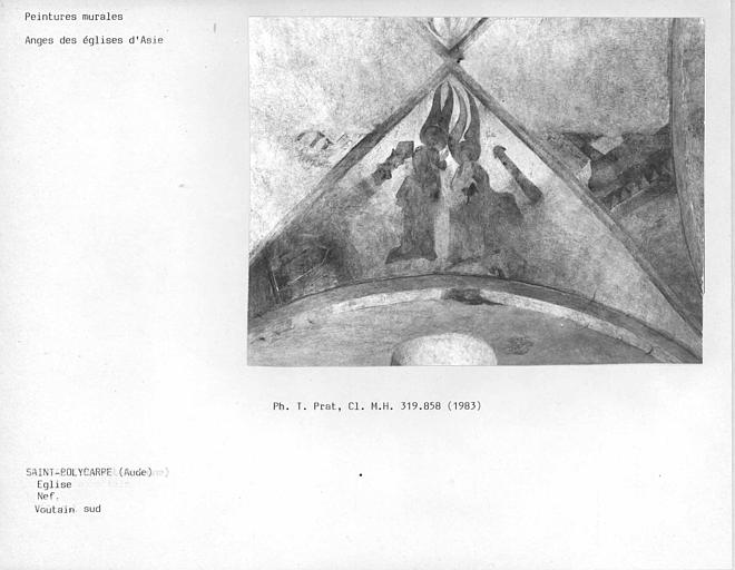 Voûtain sud de la deuxième travée : anges des églises d'Asie