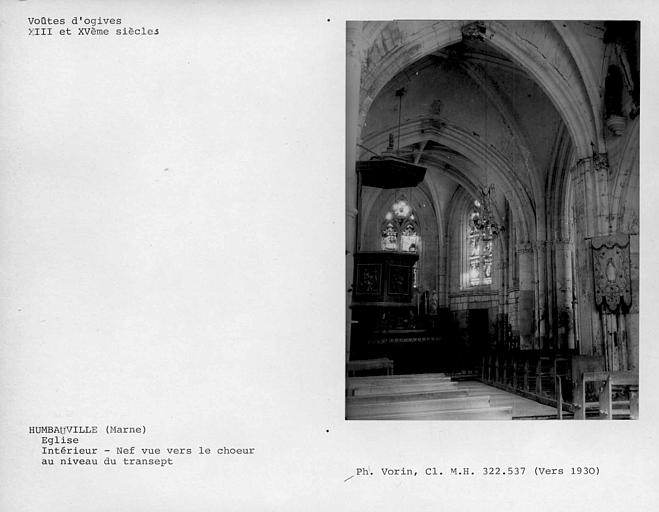 Intérieur, voûte de la nef et choeur