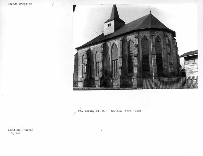 Façade de l'église, chevet et côté sud