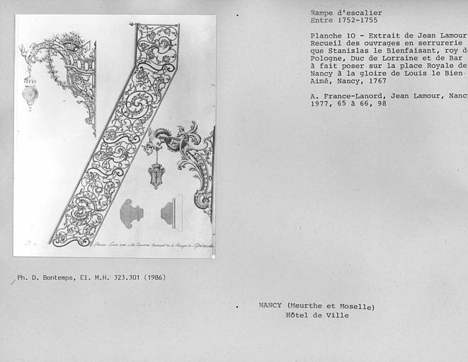 Dessin de rampes d'escalier en fer forgé et de potences