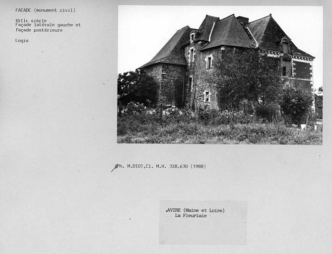 Façade latérale gauche et façade postérieure du logis