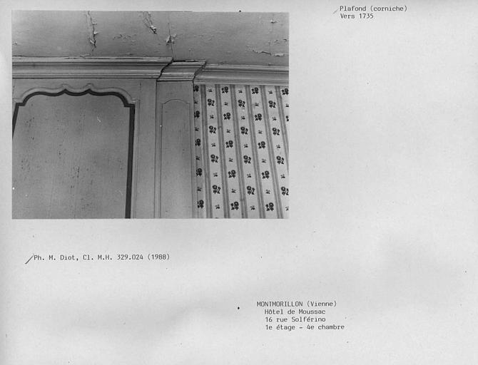 Moulure de plafond de la troisième chambre du premier étage