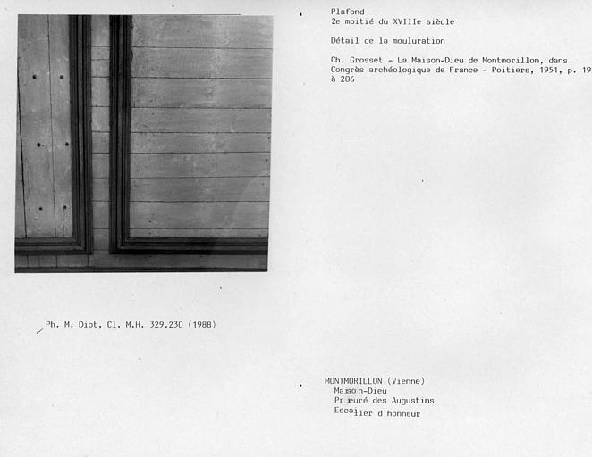 Plafond du palier de l'escalier d'honneur au premier étage, détail de la mouluration
