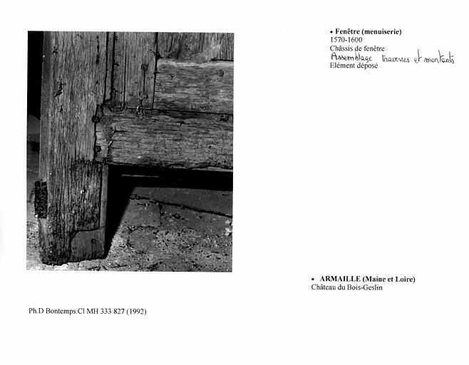 Châssis de fenêtre et volet, A. Assemblage des traverses et montants