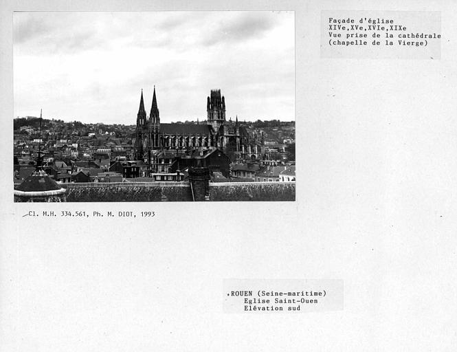 Elévation sud. Vue prise de la cathédrale (chapelle de la vierge)