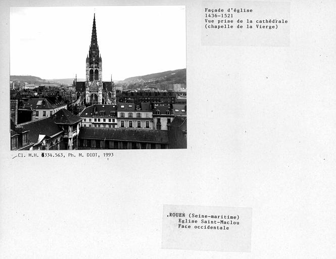 Façade occidentale. Vue prise de la cathédrale (chapelle de la vierge)