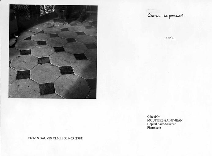 Carreaux de pavement. Vue de dessus