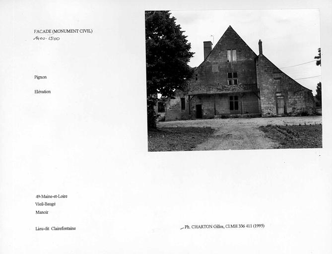 Façade du pignon. Elévation