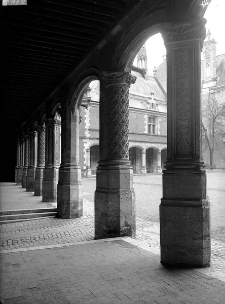 Cour d'Honneur sous la colonnade de l'aile Louis XII