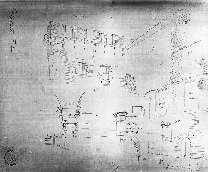 Dessins : cour 33, croquis, état avant restauration