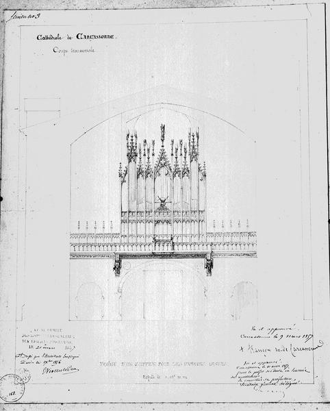 Dessins : projet de buffet pour les grandes orgues, élévation