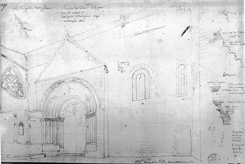 Dessin : porte romane