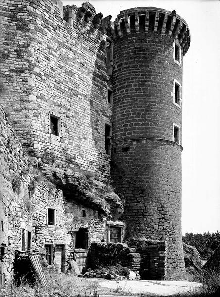 Vestiges : tour et mur d'enceinte