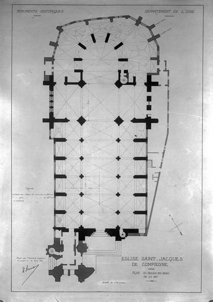 Plan des bases de la nef