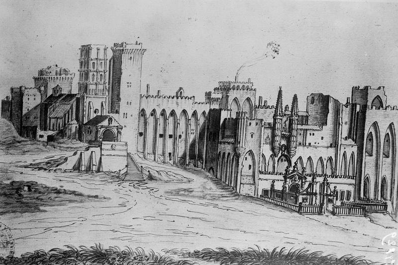 Gravure : le Palais des Papes