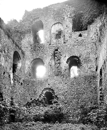 Donjon : Vue de l'intérieur en ruines