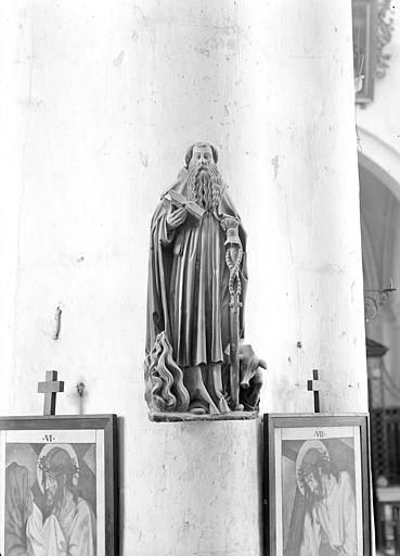 Statue en pierre polychrome : Saint Antoine