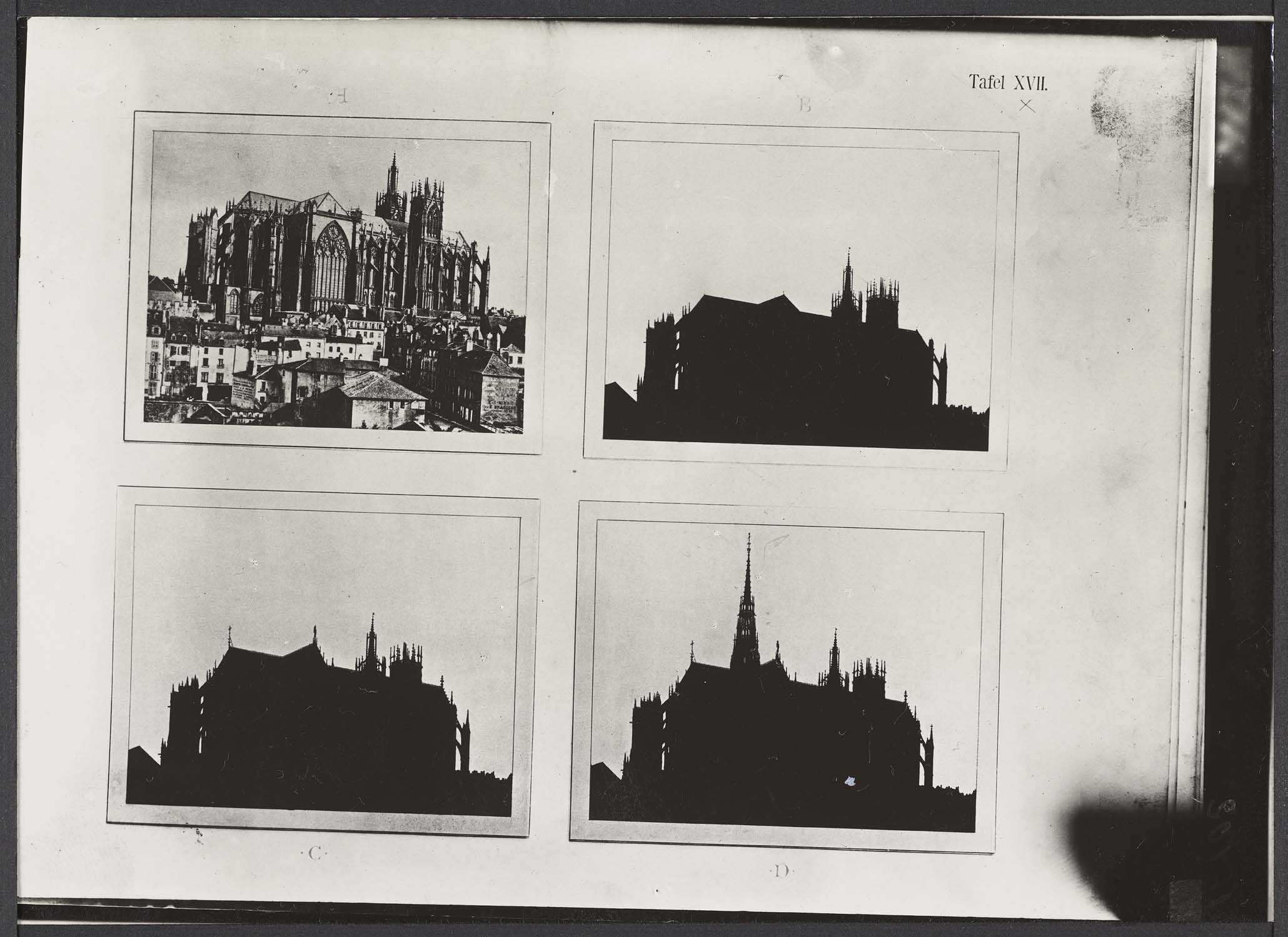 Quatre dessins silhouettes de la cathédrale