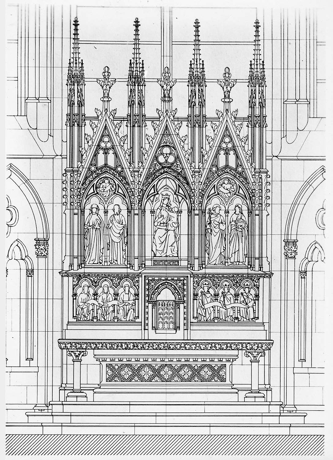 Reproduction d’un dessin du nouvel autel du Mont Carmel