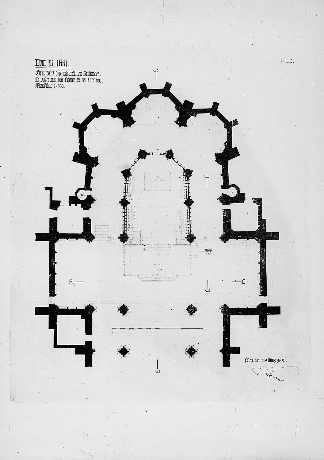 Reproduction du plan de la clôture du chœur