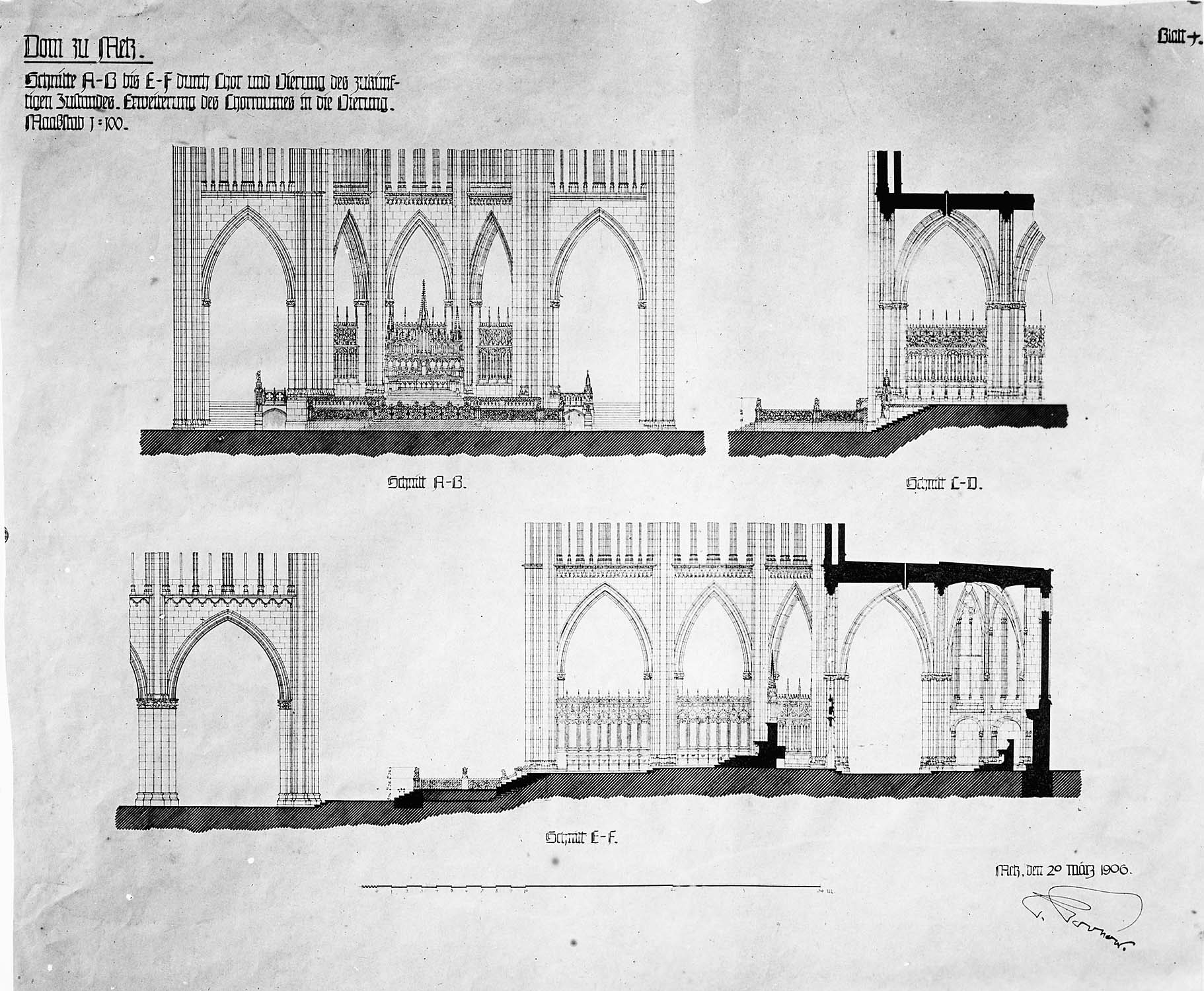 Reproduction de dessins de la clôture du chœur