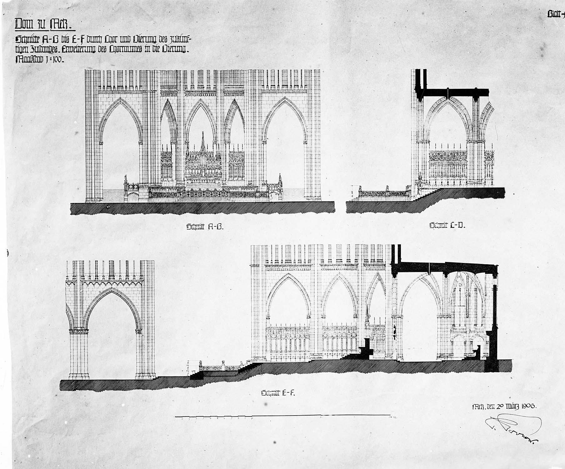 Reproduction de dessins de la clôture du chœur