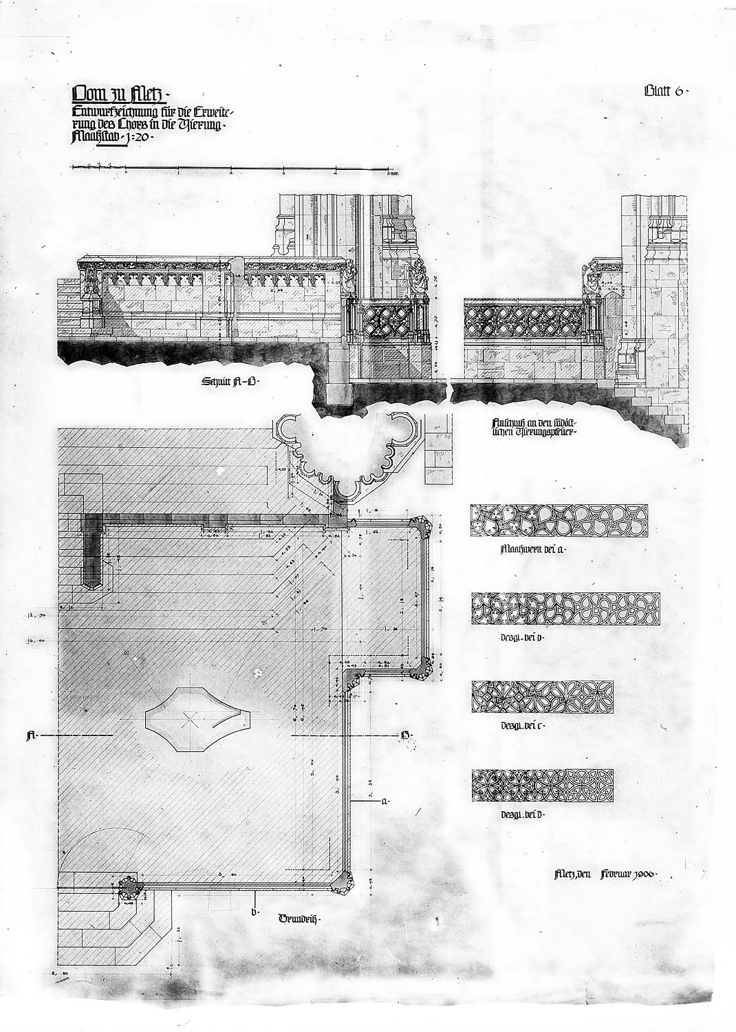 Reproduction de dessin de la clôture du chœur (grille de communion)