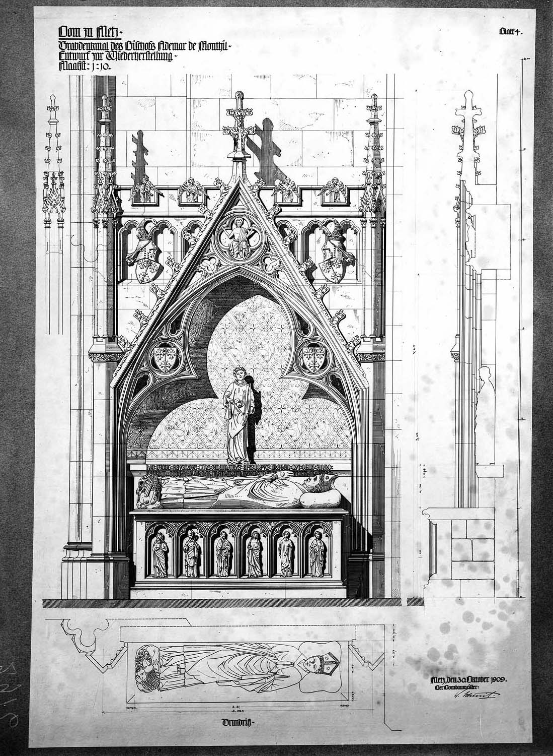 Projet de tombeaux d'évêque