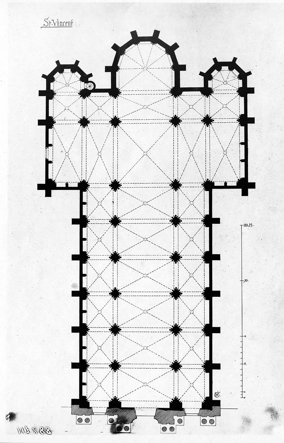 Reproduction d’une coupe sur la nef