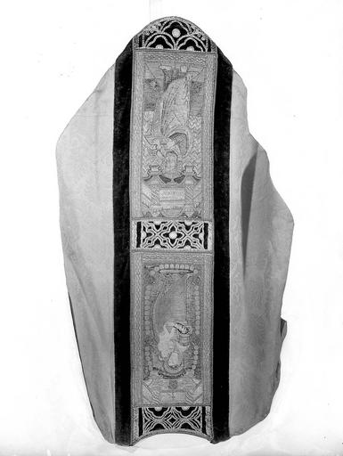 Chasuble de damas blanc, dos, Italie, n°89