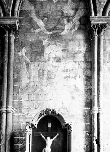 Peinture murale de la salle capitulaire : La Vierge entourée des membres du chapître de Bayeux (détail central supérieur)