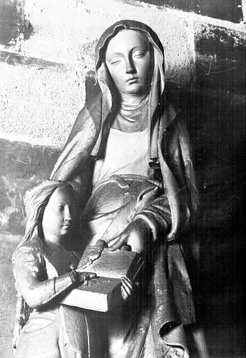 Statue en bois dans la sacristie : sainte Anne et la Vierge, détail des têtes - © Ministère de la Culture (France), Médiathèque du patrimoine et de la photographie, diffusion RMN-GP