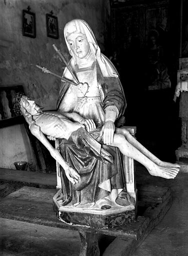 Statue de bois peint : Pietà