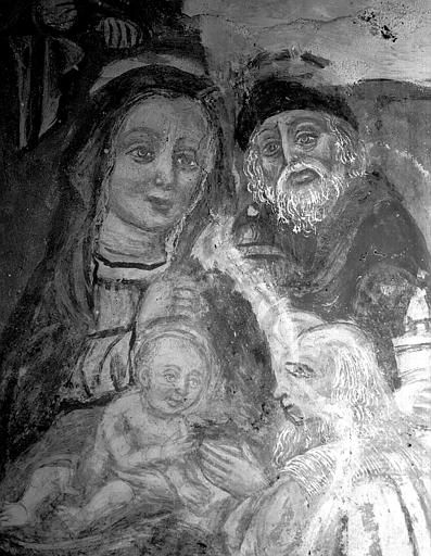 Peinture murale de la voûte, numéro 16 : détail de Marie et de l'Enfant Jésus