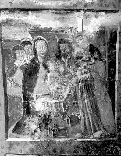 Peinture murale de la voûte, numéro 17 : Adoration des bergers