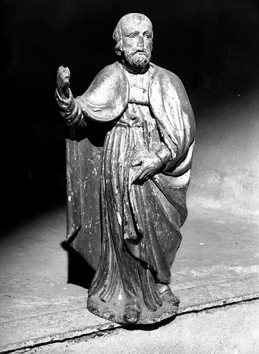 Statuette du retable, bois peint et doré