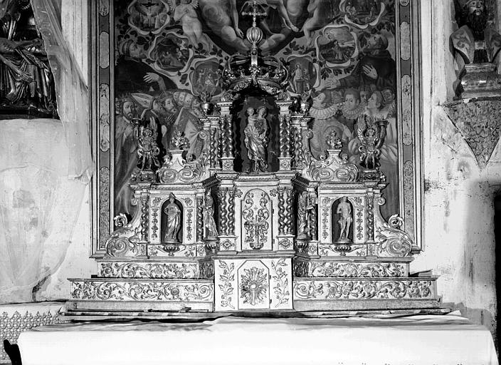 Retable, bois sculpté et doré (17e), le tabernacle