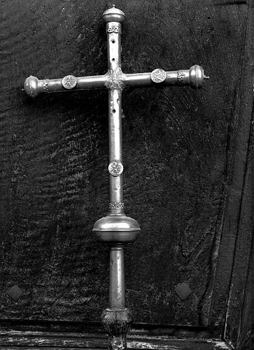 Croix processionnelle, cuivre,revers