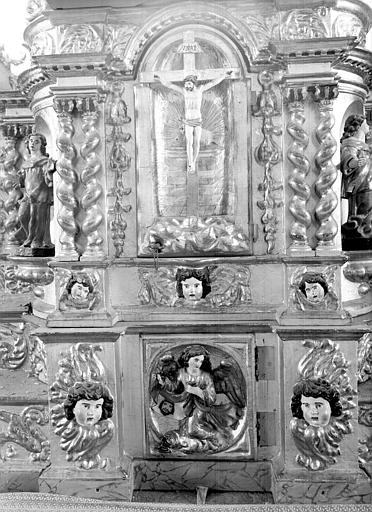 Retable, bois sculpté et doré, porte du tabernacle